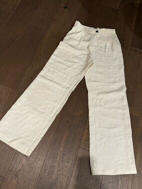 Zara Off-White viscose  trousers.